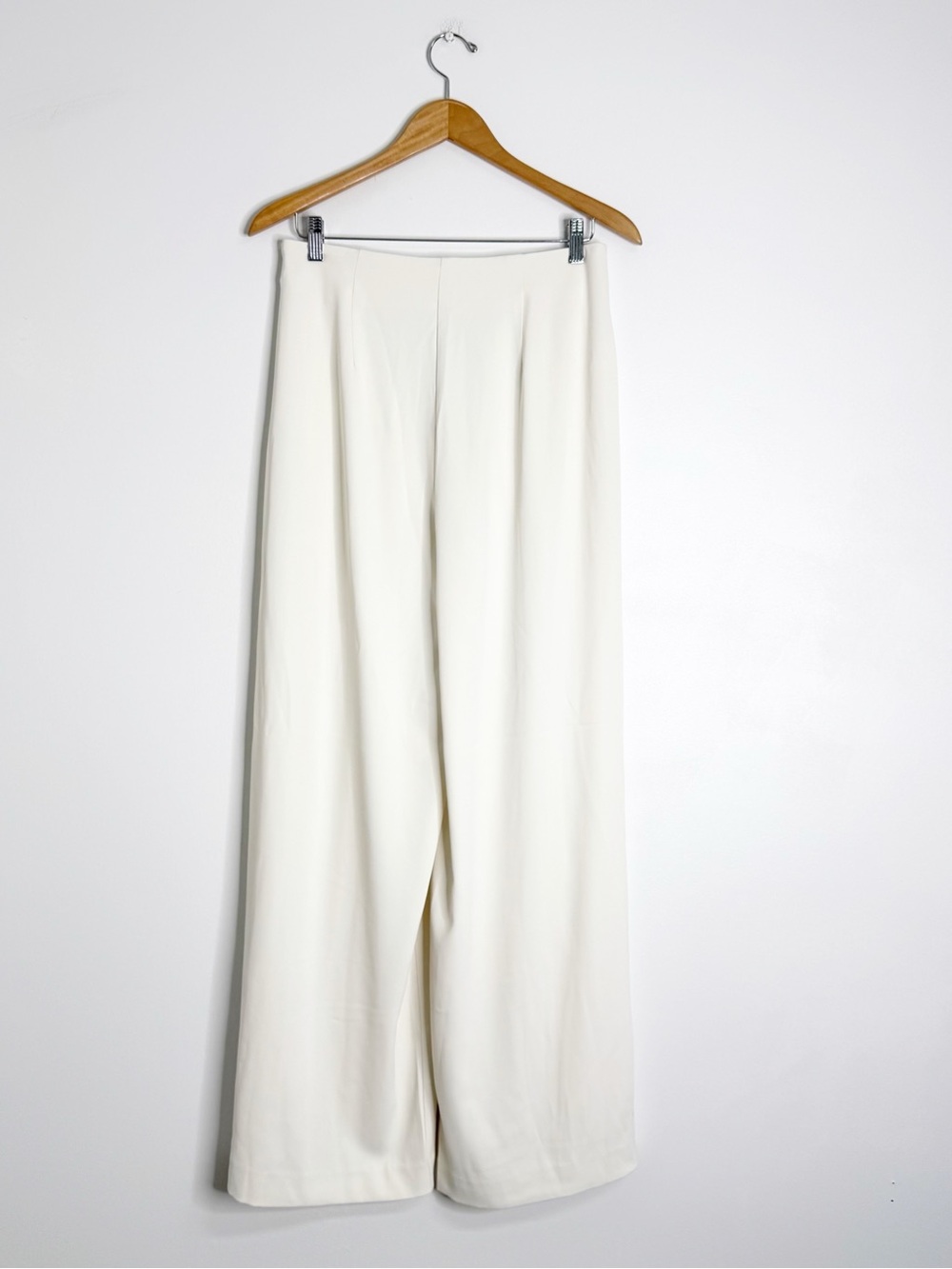 Ann Taylor Wide Leg Pleated Pants Size 4 Ivory NWT High Rise Trousers